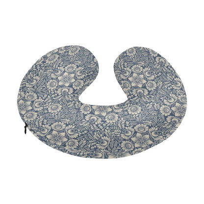 Elegant Floral Print Pattern U-Shaped Travel Neck Pillow-JTAMIGO.COM