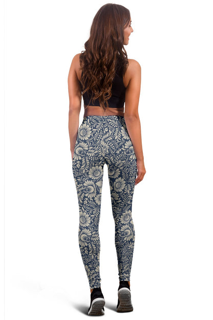 Elegant Floral Print Pattern Women Leggings