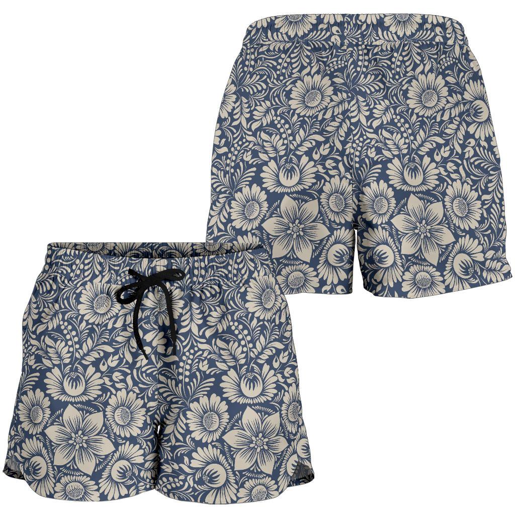 Elegant Floral Print Pattern Women Shorts-JTAMIGO.COM
