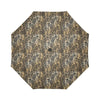 Elegant Gold leaf Print Automatic Foldable Umbrella