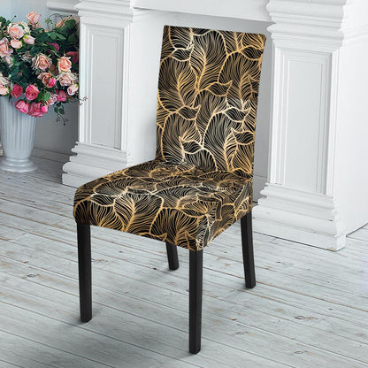 Elegant Gold leaf Print Dinning Chair Slipper-JTAMIGO.COM