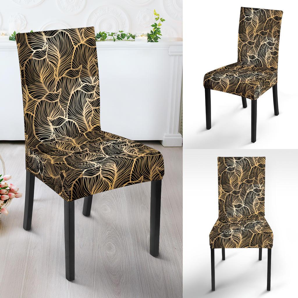 Elegant Gold leaf Print Dinning Chair Slipper-JTAMIGO.COM