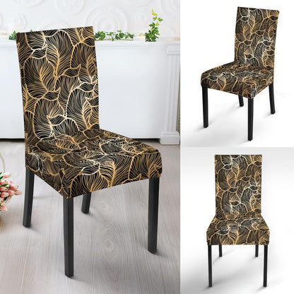 Elegant Gold leaf Print Dinning Chair Slipper-JTAMIGO.COM