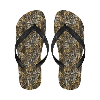 Elegant Gold leaf Print Flip Flops-JTAMIGO.COM