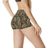 Elegant Gold leaf Print High Waisted Spandex Shorts-JTAMIGO.COM