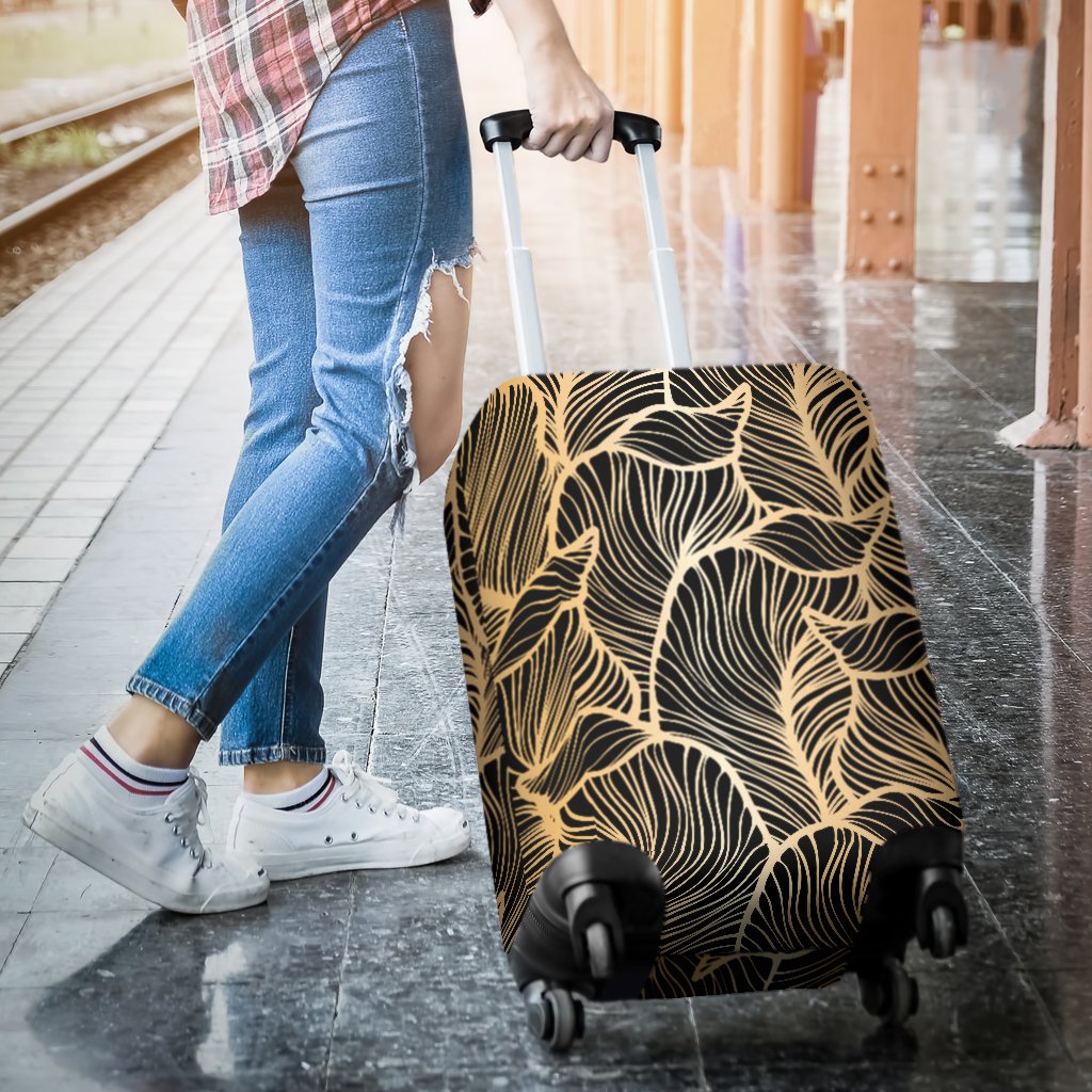Elegant Gold leaf Print Luggage Cover Protector