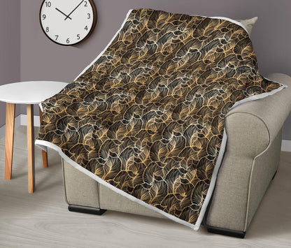 Elegant Gold leaf Print Premium Quilt-JTAMIGO.COM