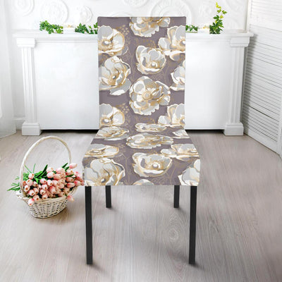 Elegant Grey Flower Print Dinning Chair Slipper-JTAMIGO.COM