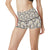 Elegant Grey Flower Print High Waisted Spandex Shorts-JTAMIGO.COM