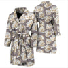 Elegant Grey Flower Print Men Bath Robe-JTAMIGO.COM