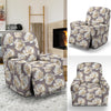 Elegant Grey Flower Print Recliner Slipcover-JTAMIGO.COM