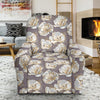 Elegant Grey Flower Print Recliner Slipcover-JTAMIGO.COM