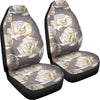 Elegant Grey Flower Print Universal Fit Car Seat Covers