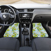 Elegant Olive Floral Print Car Floor Mats