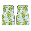 Elegant Olive Floral Print Car Floor Mats