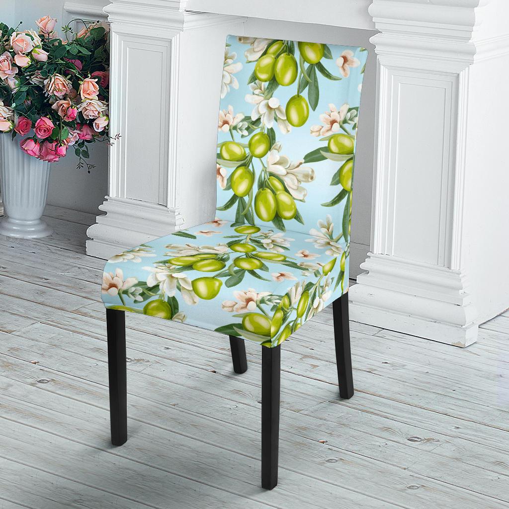 Elegant Olive Floral Print Dinning Chair Slipper-JTAMIGO.COM
