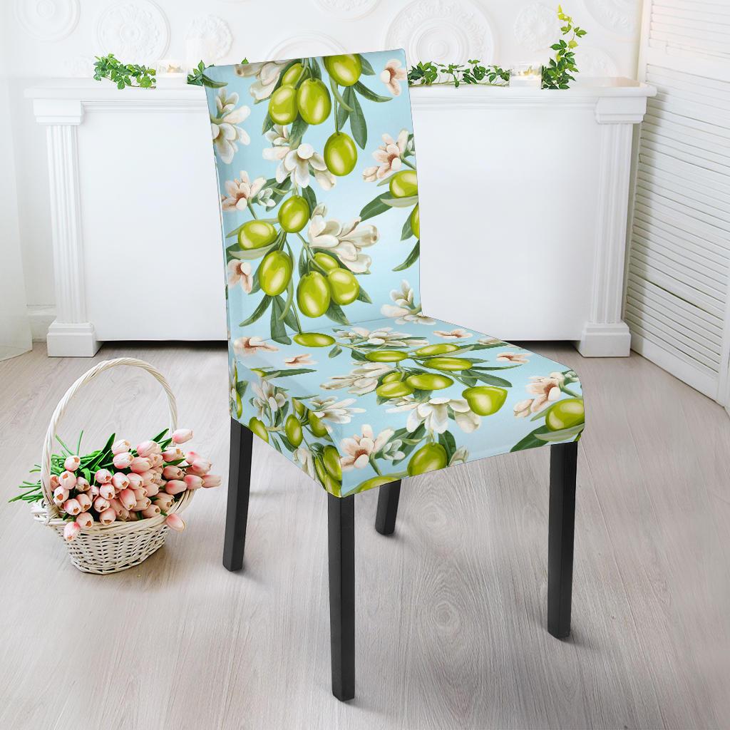 Elegant Olive Floral Print Dinning Chair Slipper-JTAMIGO.COM