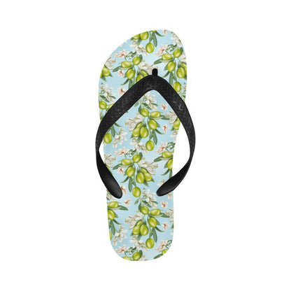 Elegant Olive Floral Print Flip Flops-JTAMIGO.COM