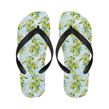 Elegant Olive Floral Print Flip Flops-JTAMIGO.COM