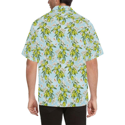 Elegant Olive Floral Print Men Aloha Hawaiian Shirt