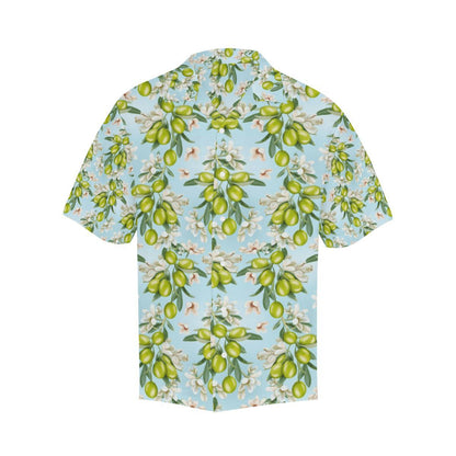 Elegant Olive Floral Print Men Aloha Hawaiian Shirt