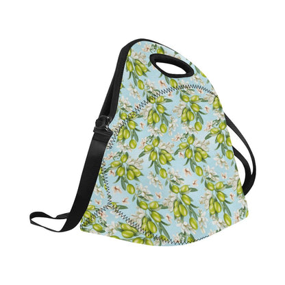 Elegant Olive Floral Print Neoprene Lunch Bag (Model 1669)(Large)-JTAMIGO.COM