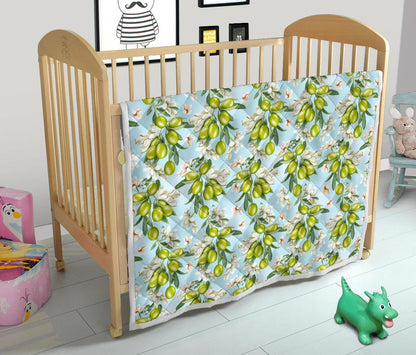 Elegant Olive Floral Print Premium Quilt-JTAMIGO.COM