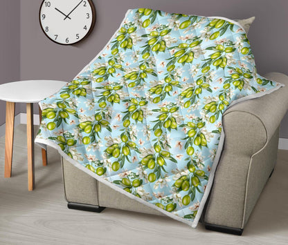 Elegant Olive Floral Print Premium Quilt-JTAMIGO.COM