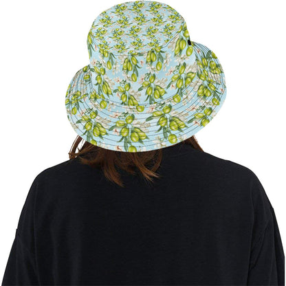 Elegant Olive Floral Print Unisex Bucket Hat