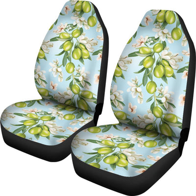 Elegant Olive Floral Print Universal Fit Car Seat Covers