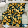 Elegant Yellow Tulip Print Fleece Blanket