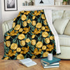 Elegant Yellow Tulip Print Fleece Blanket