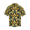 Elegant Yellow Tulip Print Men Aloha Hawaiian Shirt