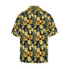 Elegant Yellow Tulip Print Men Aloha Hawaiian Shirt