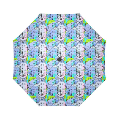 Elephant Art color Print Pattern Automatic Foldable Umbrella