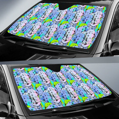Elephant Art Color Print Pattern Car Sun Shade For Windshield