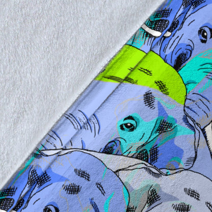 Elephant Art Color Print Pattern Fleece Blanket