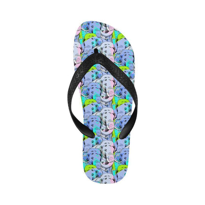 Elephant Art color Print Pattern Flip Flops-JTAMIGO.COM
