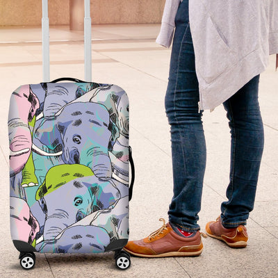 Elephant Art Color Print Pattern Luggage Cover Protector