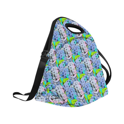 Elephant Art color Print Pattern Neoprene Lunch Bag (Model 1669)(Large)-JTAMIGO.COM