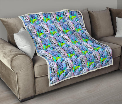 Elephant Art color Print Pattern Premium Quilt-JTAMIGO.COM