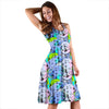 Elephant Art Color Print Pattern Sleeveless Dress