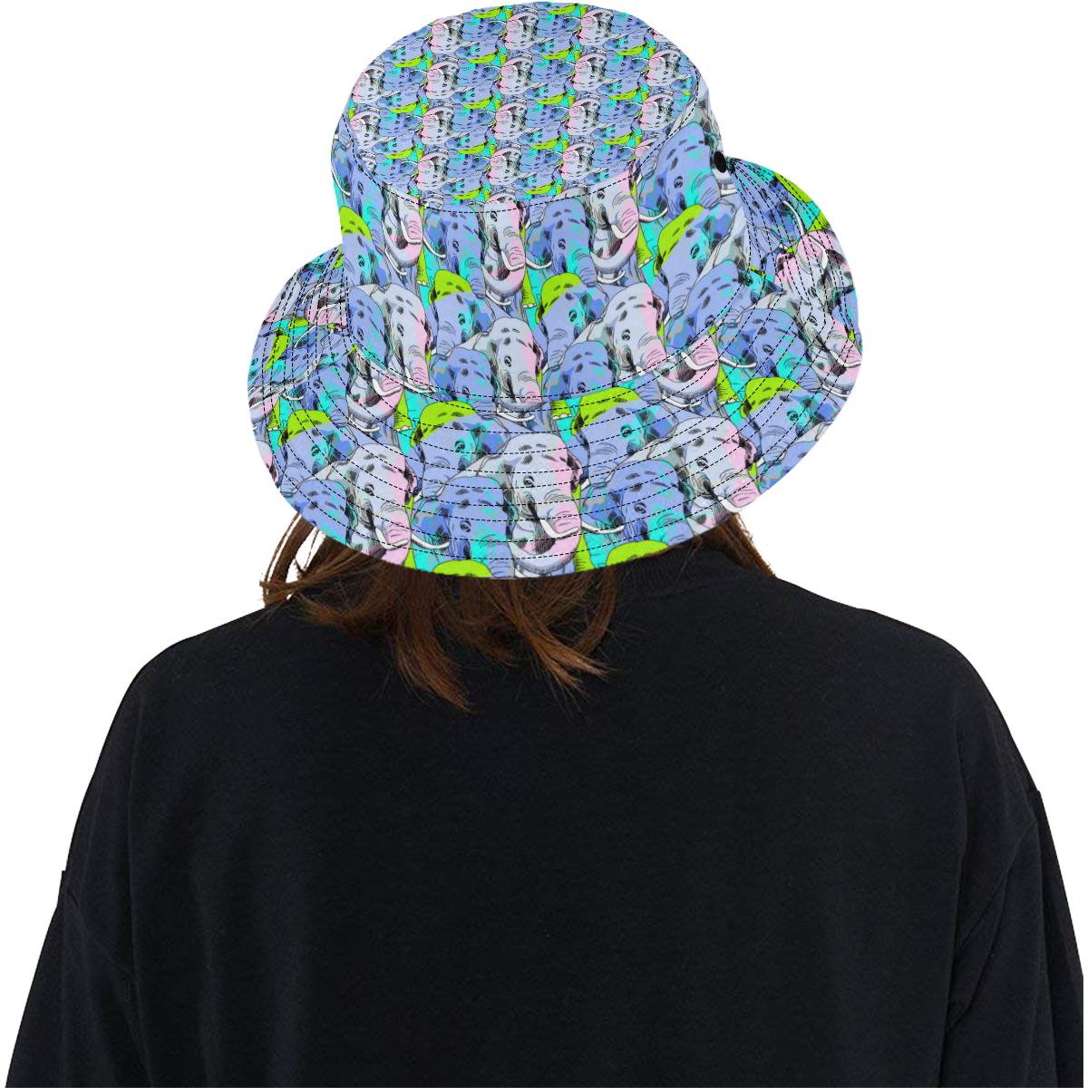 Elephant Art color Print Pattern Unisex Bucket Hat