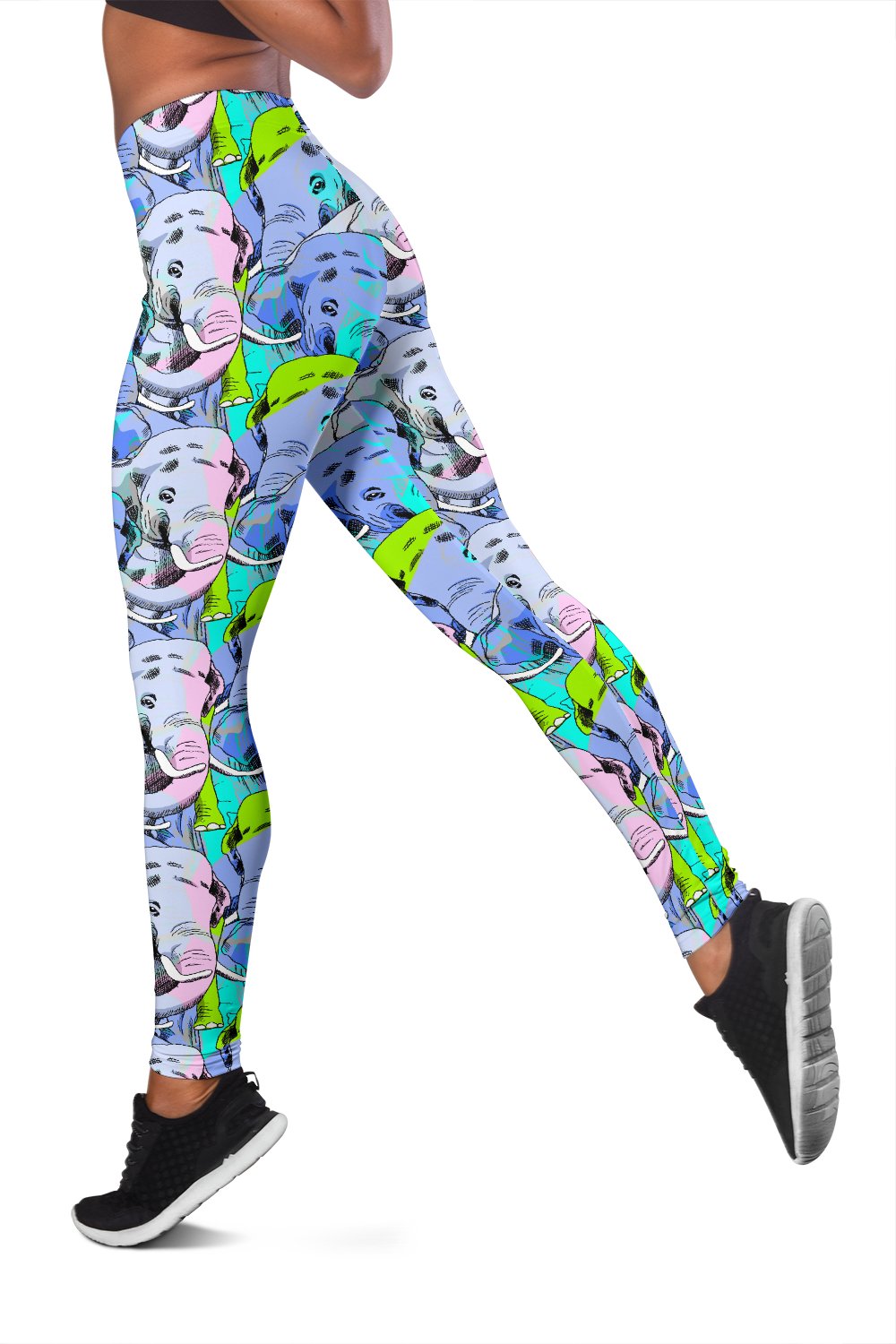 Elephant Art color Print Pattern Women Leggings