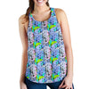Elephant Art Color Print Pattern Women Racerback Tank Top