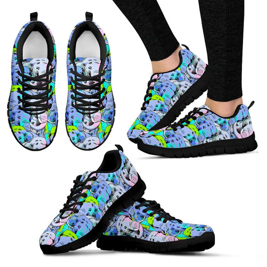 Elephant Art Color Print Pattern Women Sneakers Shoes