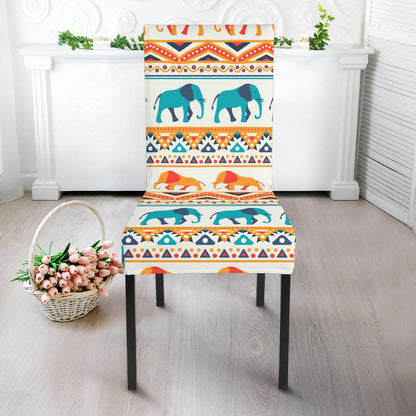 Elephant Aztec Ethnic Print Pattern Dinning Chair Slipper-JTAMIGO.COM
