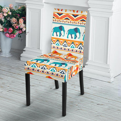 Elephant Aztec Ethnic Print Pattern Dinning Chair Slipper-JTAMIGO.COM
