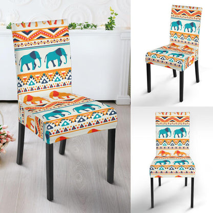 Elephant Aztec Ethnic Print Pattern Dinning Chair Slipper-JTAMIGO.COM