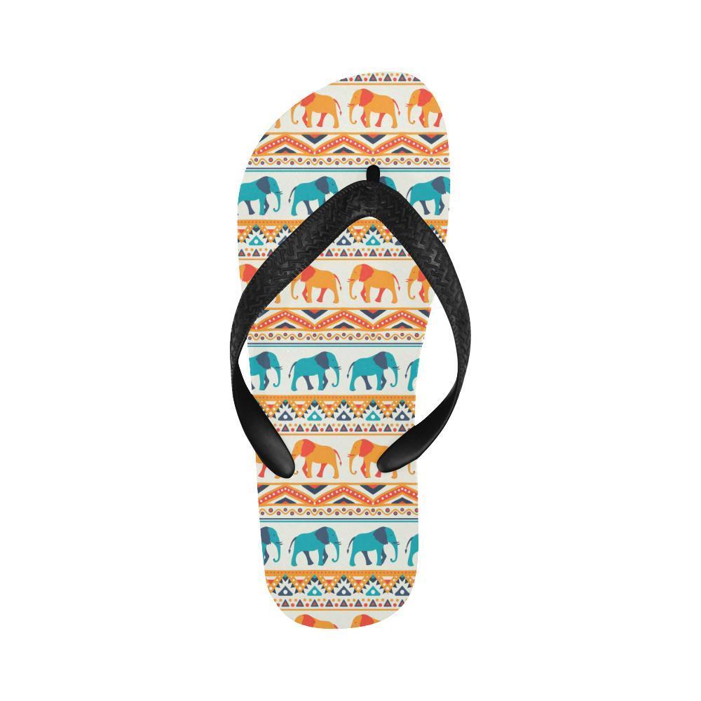 Elephant Aztec Ethnic Print Pattern Flip Flops-JTAMIGO.COM